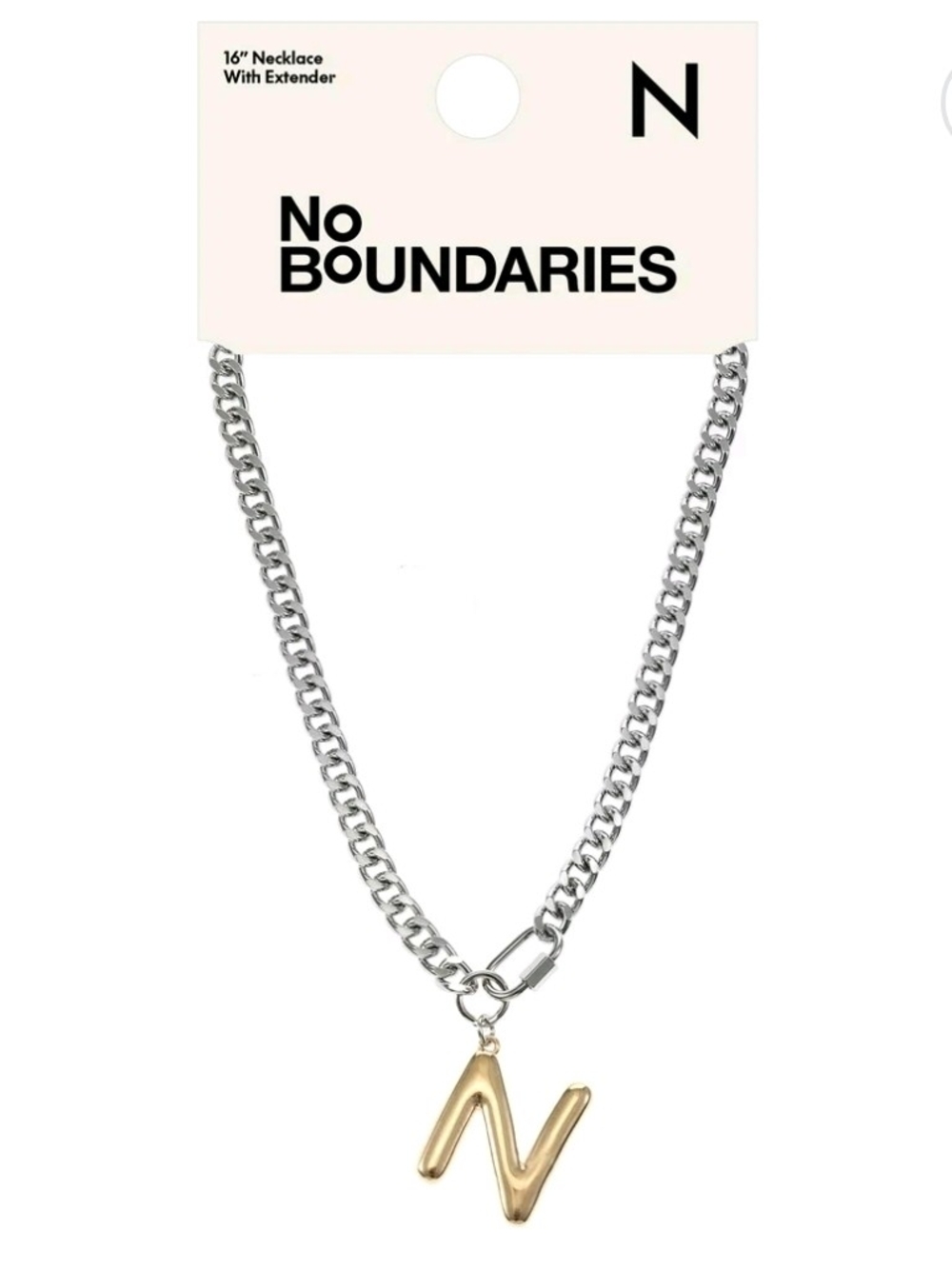 No Boundaries Two-Tone Chain Necklace with Gold 'N' Pendant